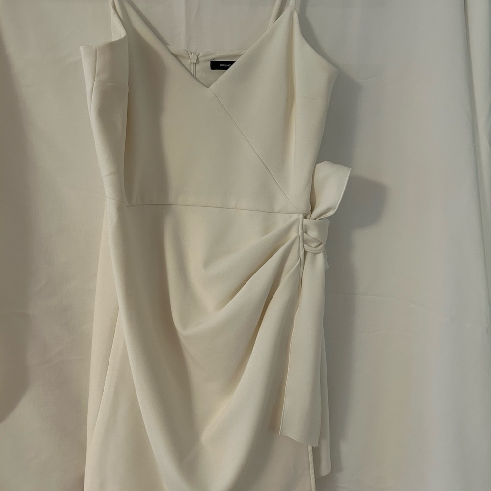 French Connection Cream Asymmetrical Dress